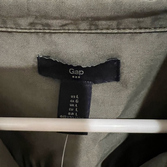 New with Tags Gap Shirt Dress- Army Green Button Down - Size Large - Picture 6 of 7